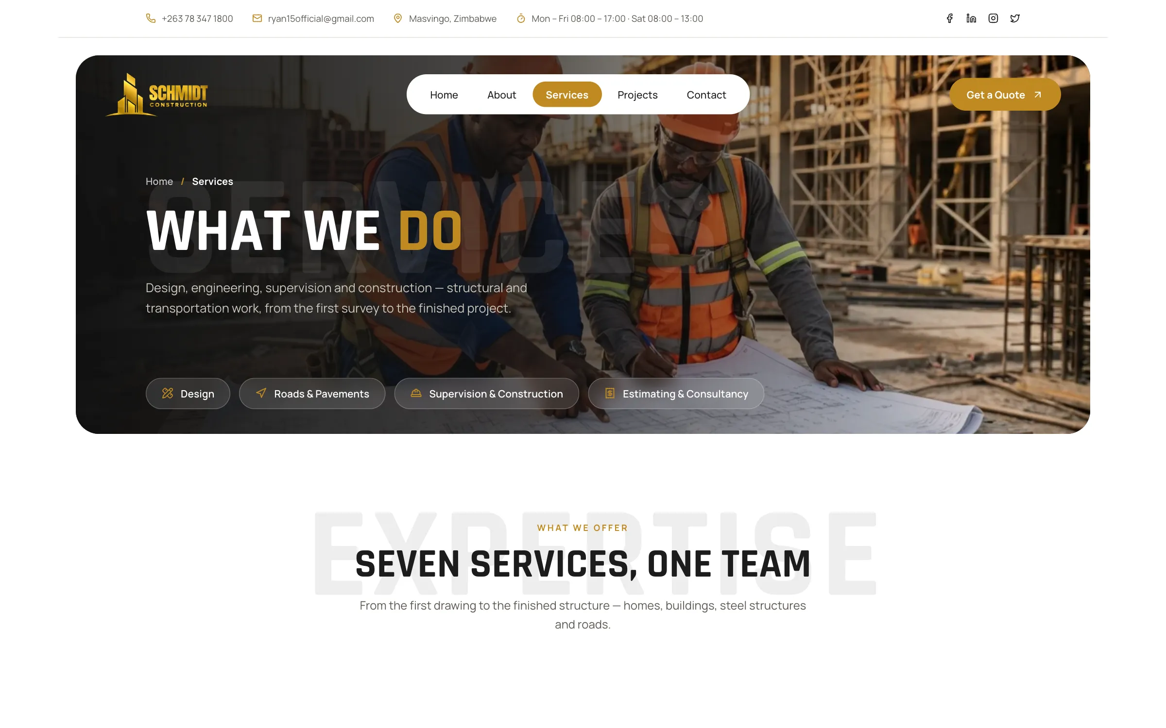 Schmidt Construction: Services