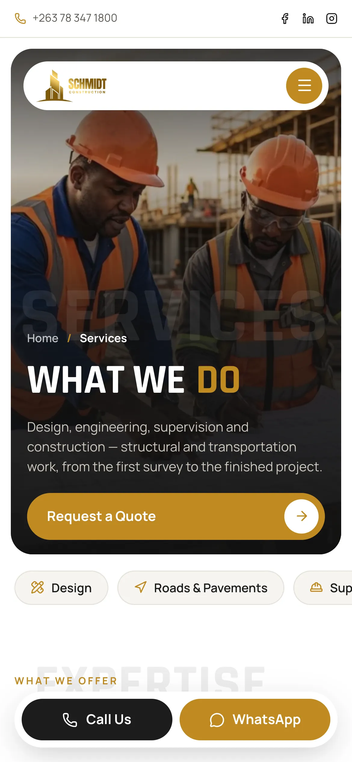 Schmidt Construction: Services mobile