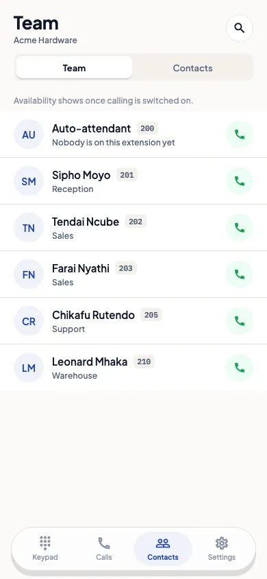 Ansa Voice: Team directory